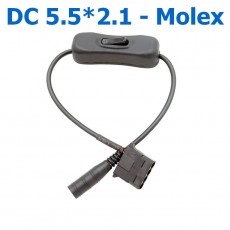 Кабель питания с выключателем DC 5.5*2.1 - Molex