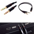 Аудио-кабель, 2x mini-Jack 3.5 (Male, папа) ‒ AUX 3.5 (Female, мама), TRRS, Y сплиттер