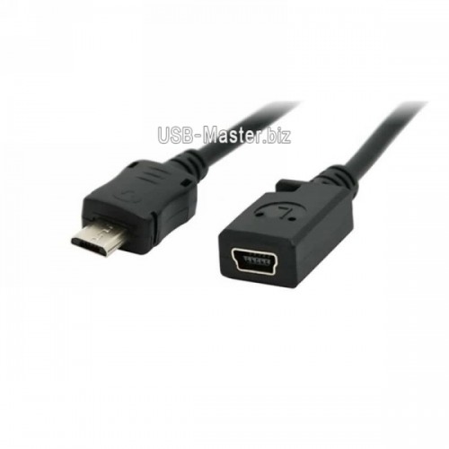 Переходник Micro-USB (Male, штекер) ‒ Mini-USB (Female, мама) OTG, кабель, адаптер