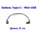 Кабель Угловой Type-C (Male, папа) ‒ Mini-USB (Female, мама), OTG