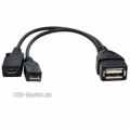 Y-разветвитель Micro-USB (Male/Female) ‒ USB (Female, мама) OTG, сплиттер