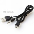 USB (Male, папа) ‒ Mini-USB (Male, папа) ‒ Jack 3.5mm, кабель, разветвитель