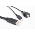 Адаптер Y-разветвитель USB (Male/Female) + Micro-USB (Male) кабель OTG