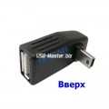 Переходник USB (female, мама) ‒ Mini-usb (male, папа) угловой 90°