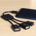 Micro-USB Хаб на 2 USB OTG порта + Micro-USB разъем для зарядки