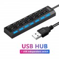 USB-Хаб на 7 USB-портов, с Выключателями, светодиодная подсветка