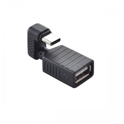 Адаптер Type-C (Male, папа) - USB 2.0 (Female, мама), 180 градусов, OTG