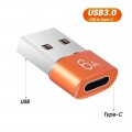 Переходник Type-C (Female, мама) - USB 3.0 (Male, папа), 6 Aмпер, Fast Charge, OTG