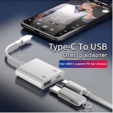 Адаптер Type-C - USB OTG + Type-C (зарядка)