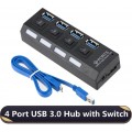 USB-Хаб 3.0 на 4 USB-порта, с Выключателем Вкл/Выкл и Дополнительным питанием