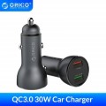 Автомобильное зарядное устройство QC 3.0, 30W, "ORICO" Premium