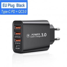 Зарядное устройство 3 USB + 1 Type-C, 30W, PD, QC3